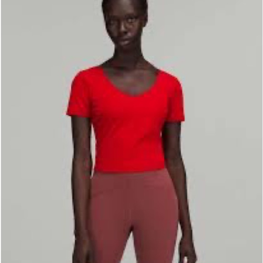 lululemon align tee dark red size 8